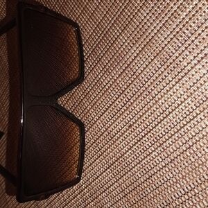 Brown Classic Rectangular Sunglasses with Glossy Finish